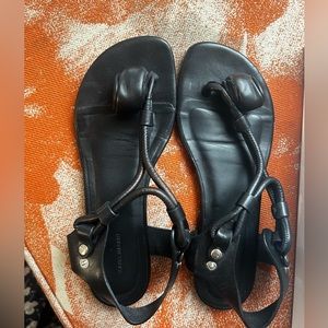 Isabel Marat Black Jarley Tulip Bow Sandals